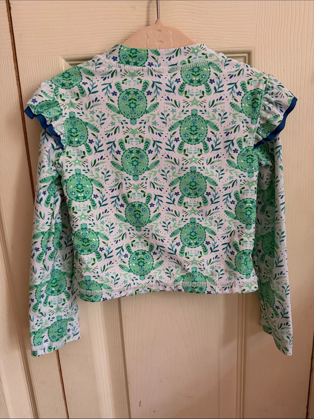 Tommy Bahama Girls Green Blue Turtle Print Rashguard swimsuit